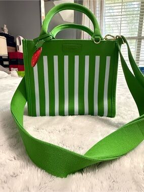 Kate Spade x Target like new Limited Edition Green & Blue Stripe Knit Crossbody